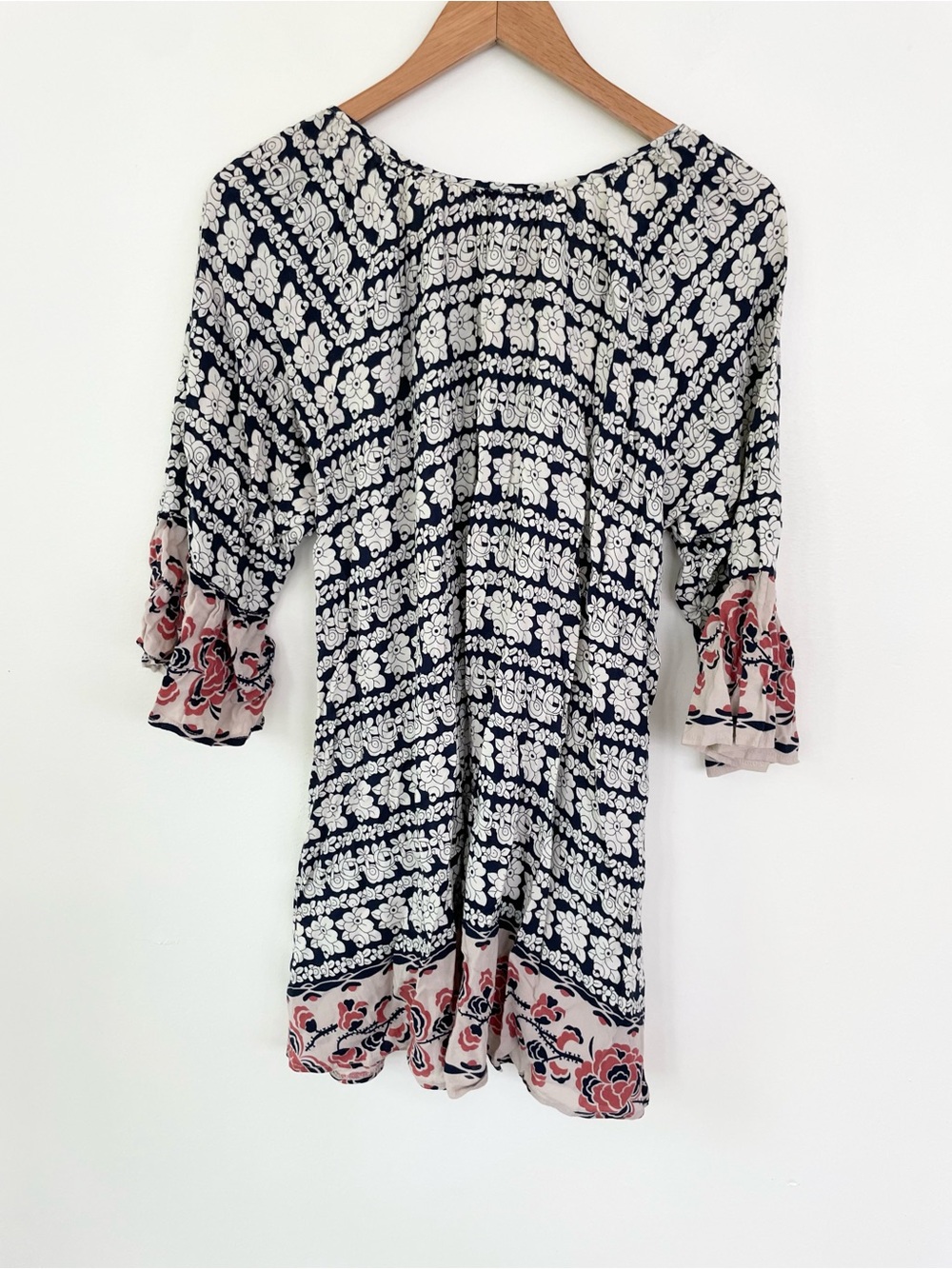 Altar’d State Bohemian Floral Print Tunic Top Dress M Medium Flare Sleeve - Picture 6 of 9